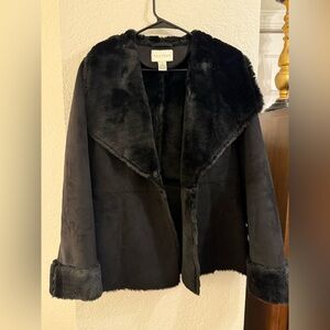 Vintage White House Black Market Black Teddy Jacket